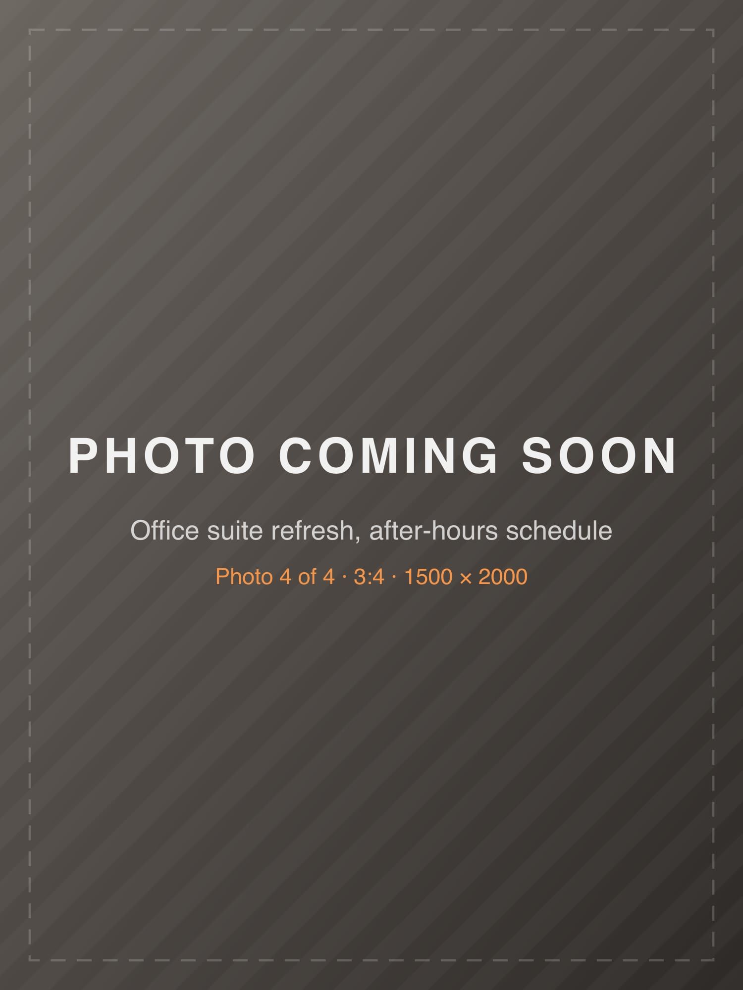 Placeholder: Office suite refresh, after-hours schedule, photo 4